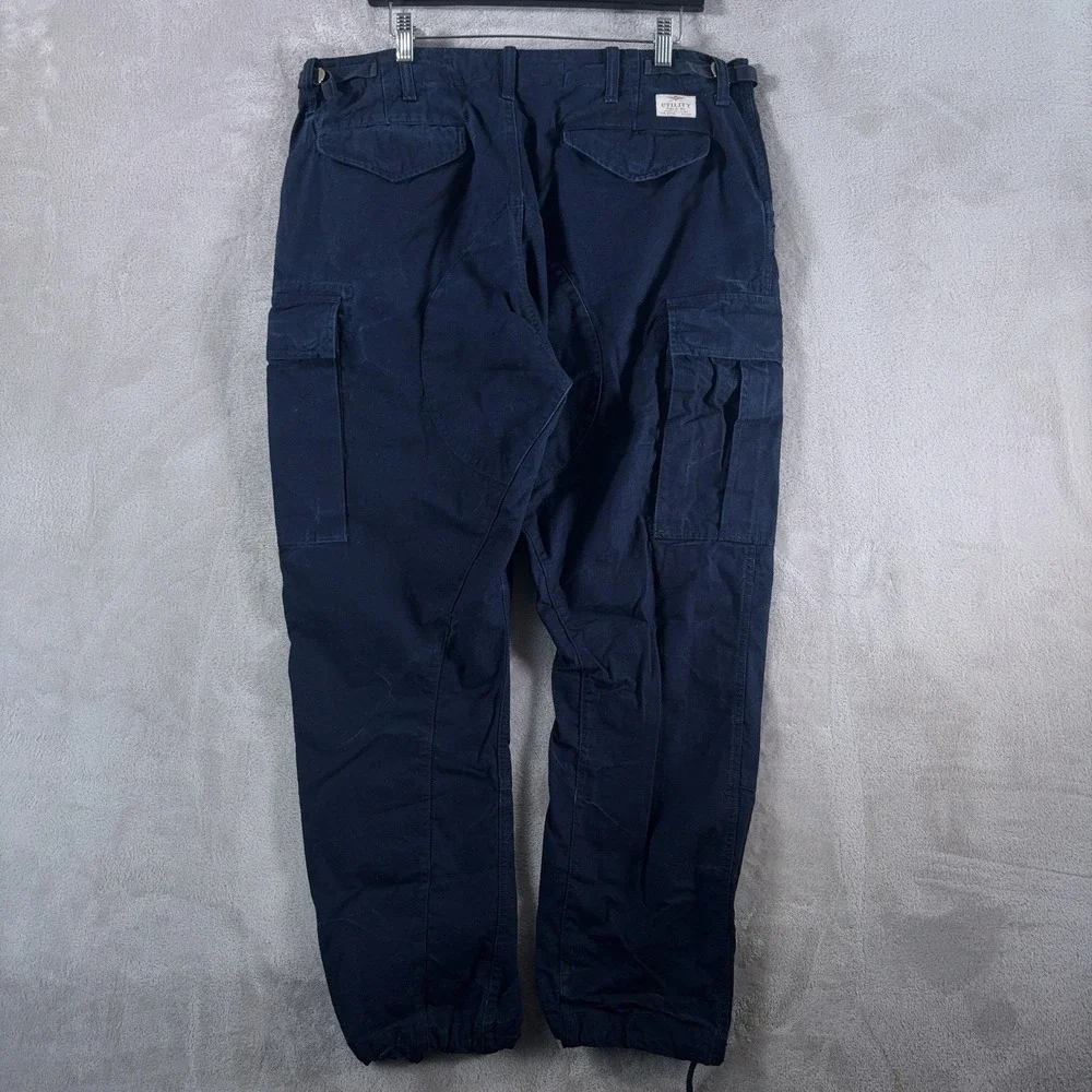 Polo Ralph Lauren Utility Surplus Cargo Pants Mens 36x27 Navy Blue Slim Fit